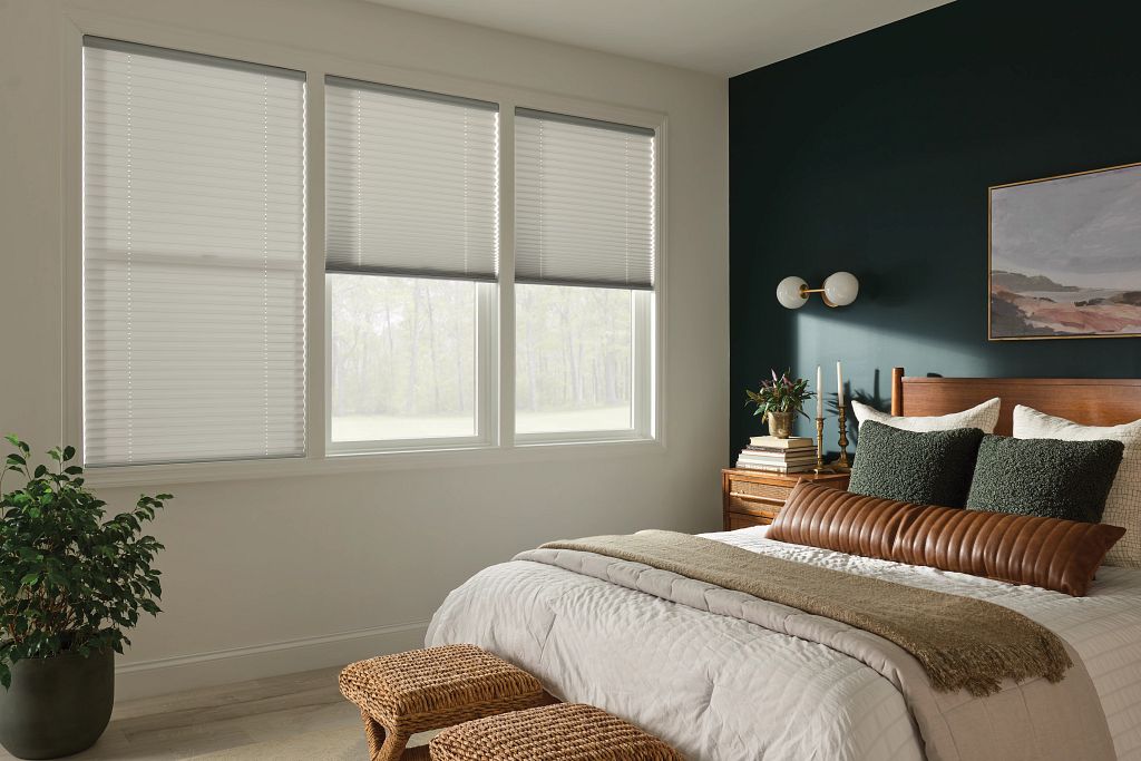 Elegant Bedroom with Pleated Shades